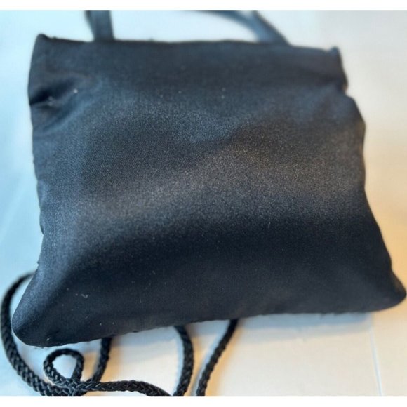 Women's Unbranded Small Purse Beaded Front Satiny Material Back Cloth Strap - Picture 3 of 7